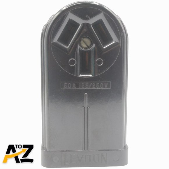 Vtg Leviton 5050 Black Range Receptacle Bakelite 3 Wire Surface Mounting 50 Amp - Picture 3 of 12